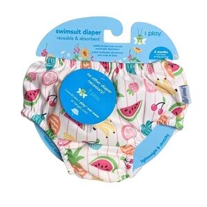 I Play Swimsuit Diaper Multicolor Sz 6 Months New